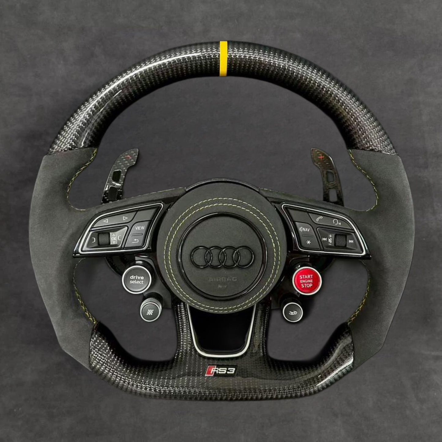 Yellow Edition Carbon Fiber Steering Wheel Alcantara A3/S3/RS3