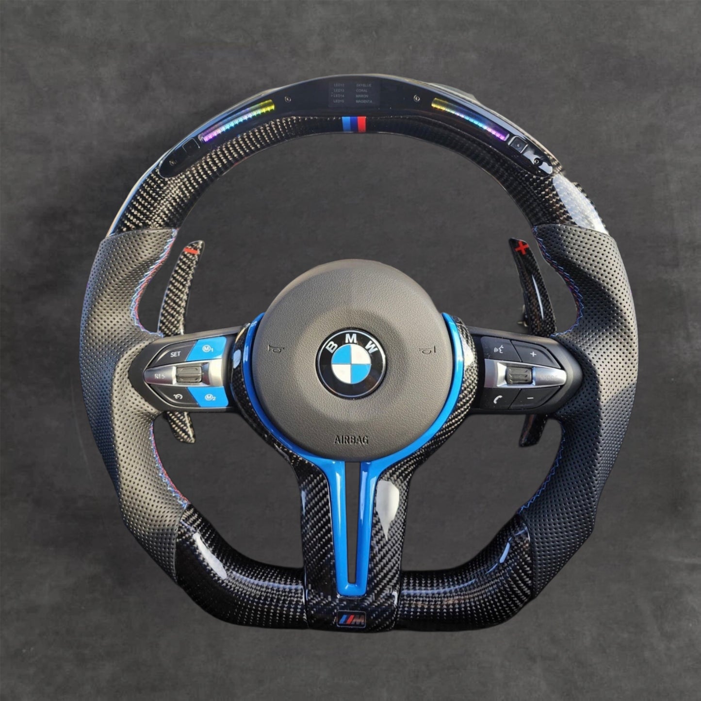 LED Carbon Fiber Steering Wheel Leather F-Series
