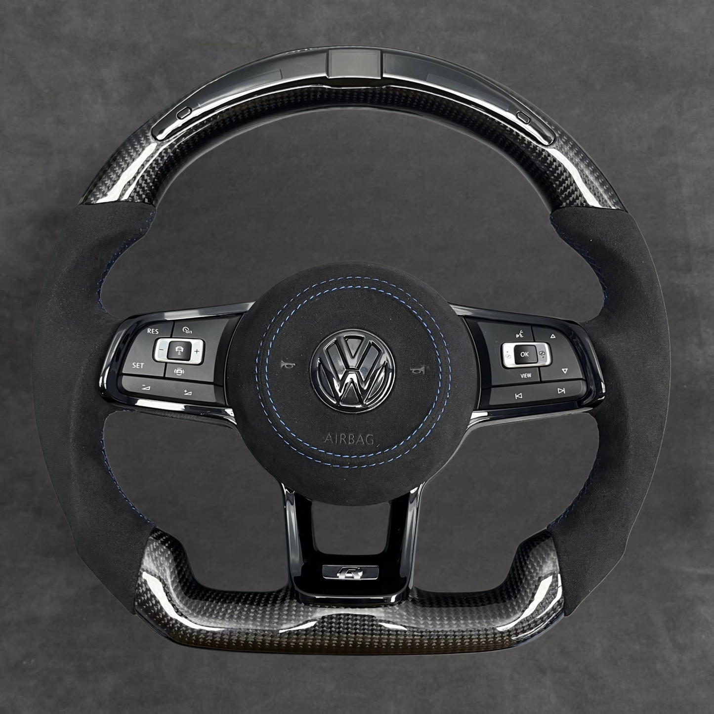 LED Carbon Fiber Steering Wheel Alcantara VOLKSWAGEN