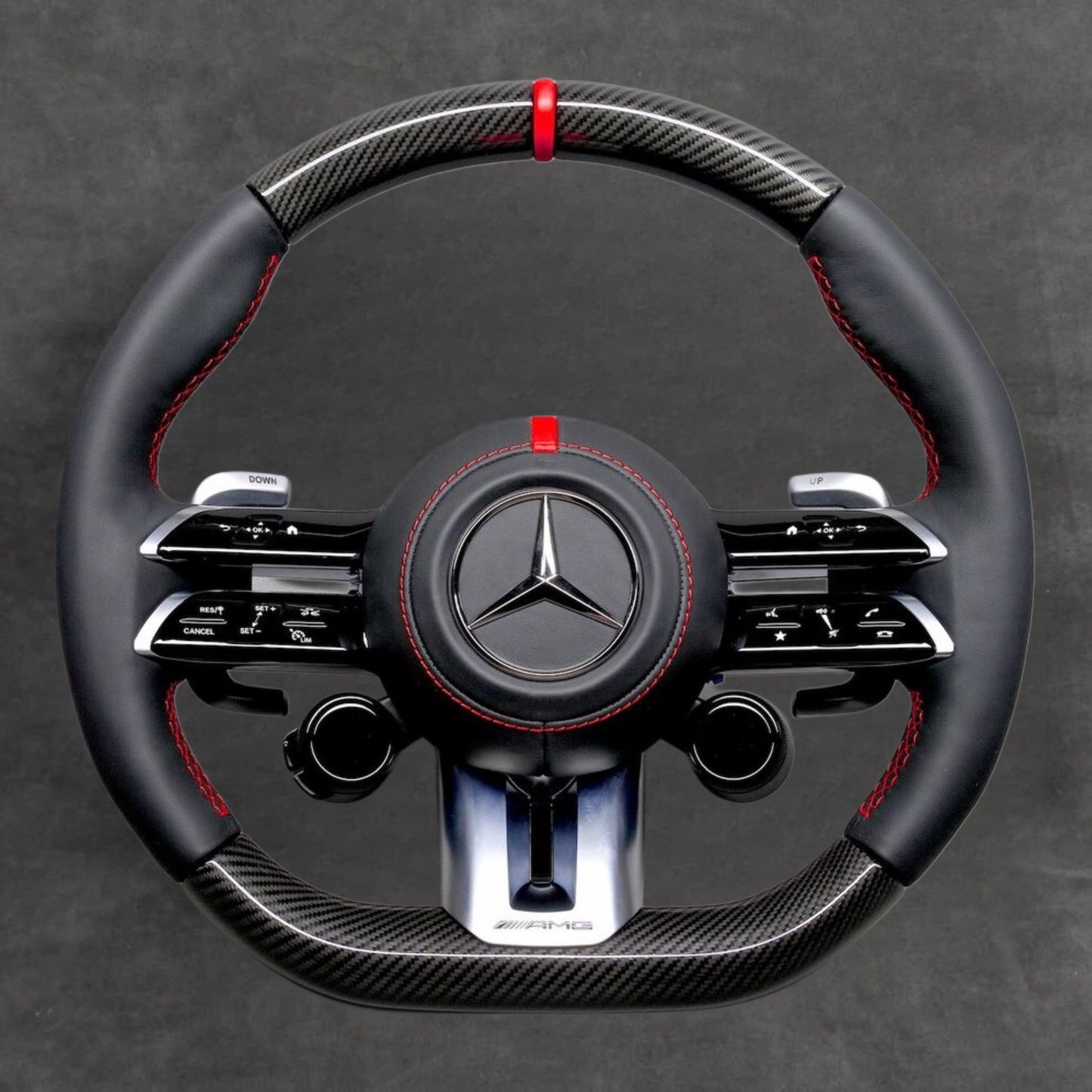 Carbon Fiber Steering Wheel Leather Mercedes Luxury Haptic AMG 2020+