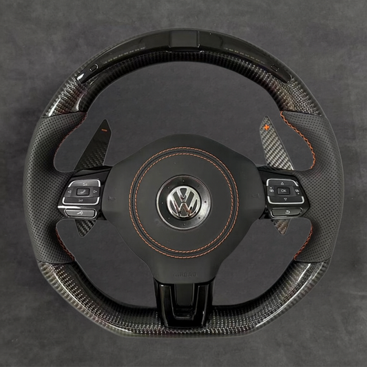 LED Carbon Fiber Steering Wheel Leather VOLKSWAGEN