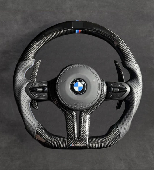 M-Competition Design LED Carbon Fiber Steering Wheel Leather F-Series