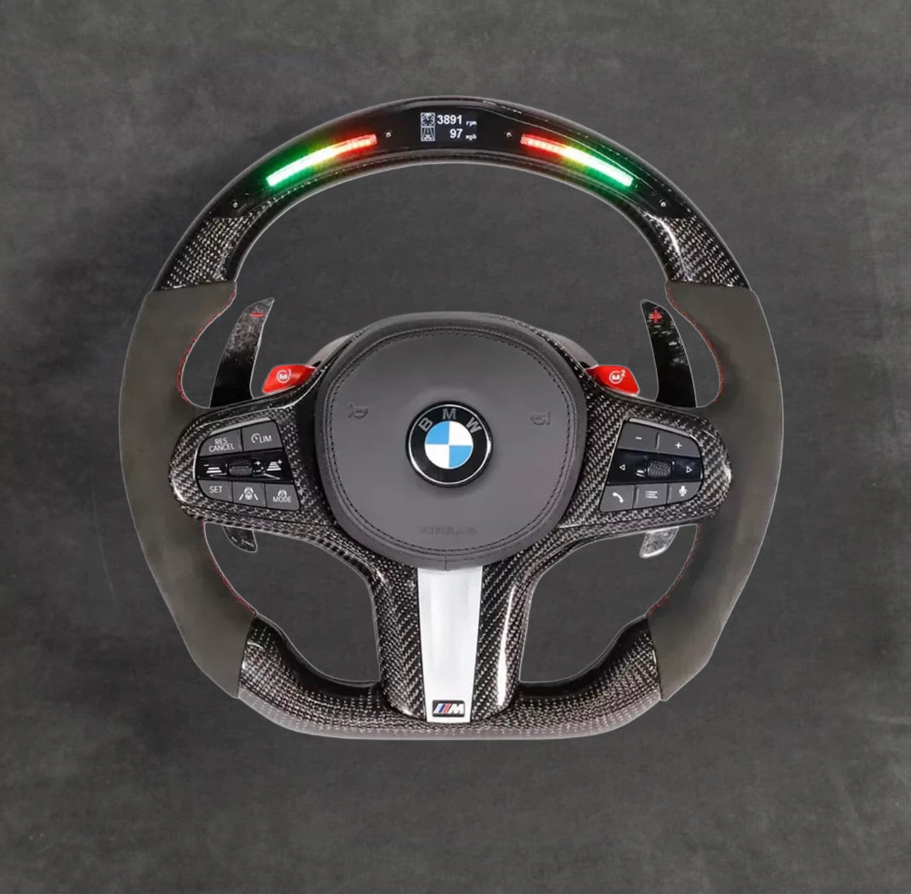 LED Carbon Fiber Steering Wheel M-Competition Edition G-Series F91/ F92/ F93/F95/F96/F90 LCI/F87 LCI