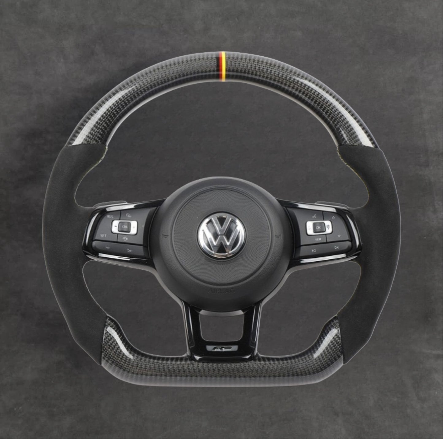 German Edition Carbon Fiber Steering Wheel Alcantara VOLKSWAGEN