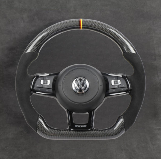 German Edition Carbon Fiber Steering Wheel Alcantara VOLKSWAGEN