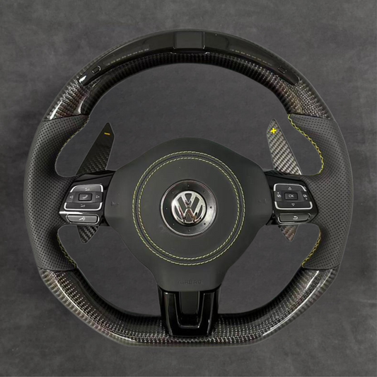LED Carbon Fiber Steering Wheel Leather VOLKSWAGEN