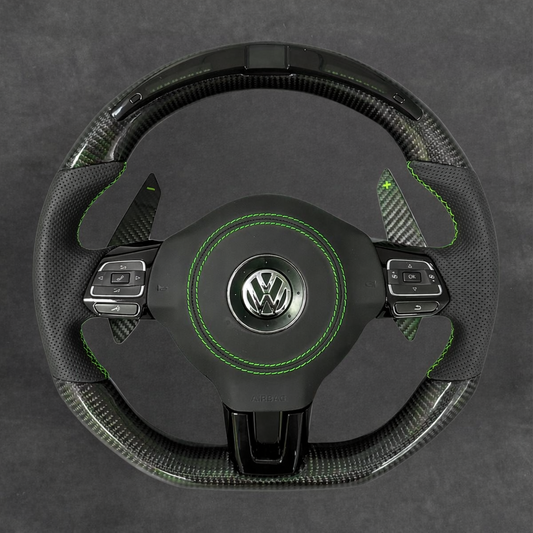 LED Carbon Fiber Steering Wheel Leather VOLKSWAGEN