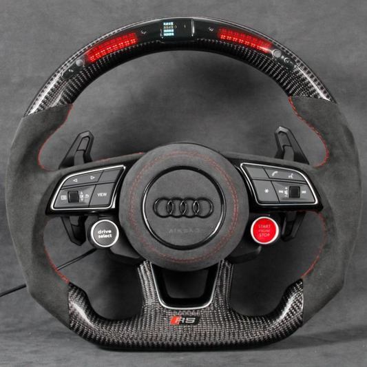 LED Carbon Fiber Steering Wheel Alcantara A4/A5/Q5/S4/S5/SQ5/RS4/RS5