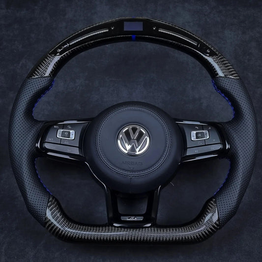 LED Carbon Fiber Steering Wheel Leather VOLKSWAGEN